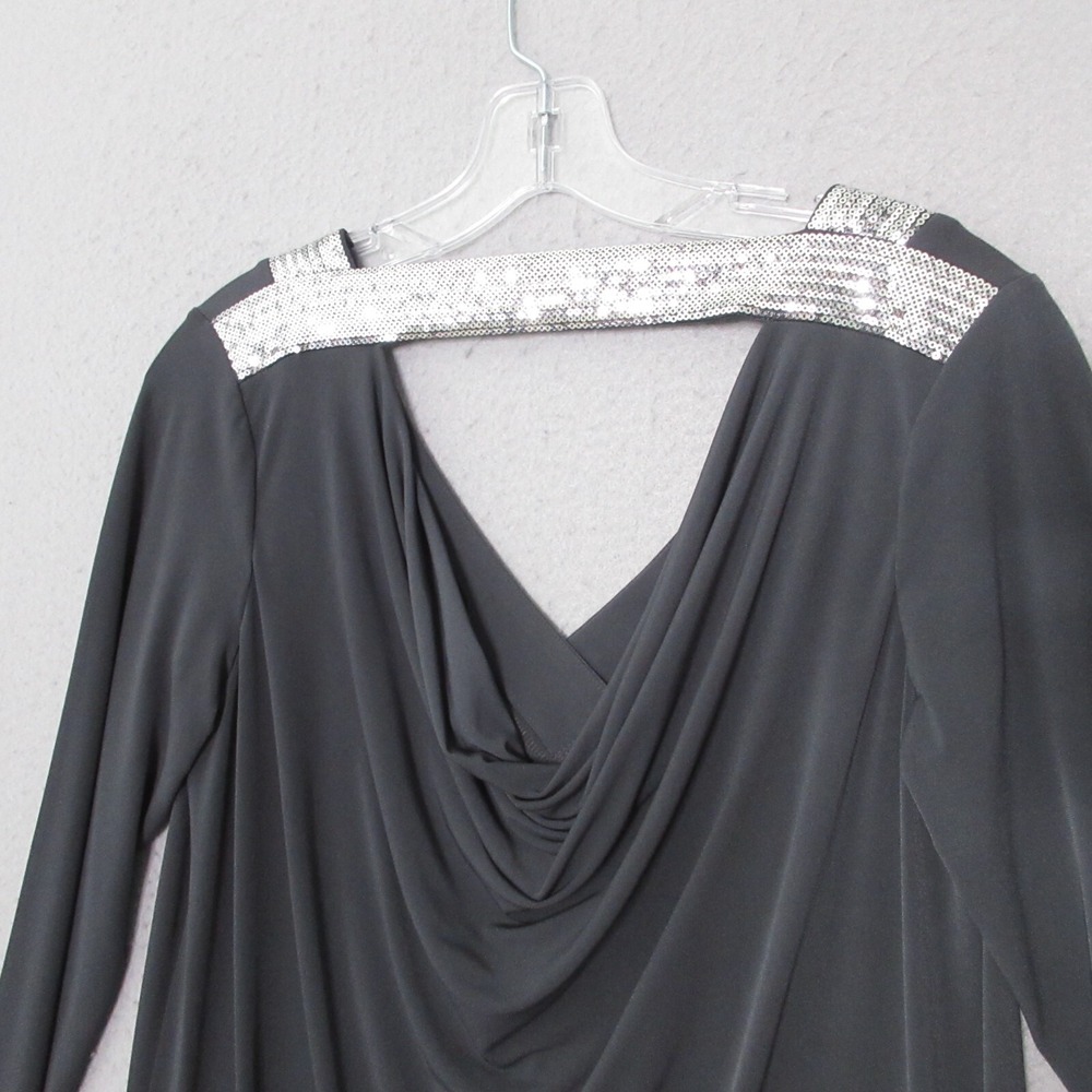 Calvin Klein Dress  6 Gray Sequin‎ Shift Cocktail Wedding Party Jersey NWT
